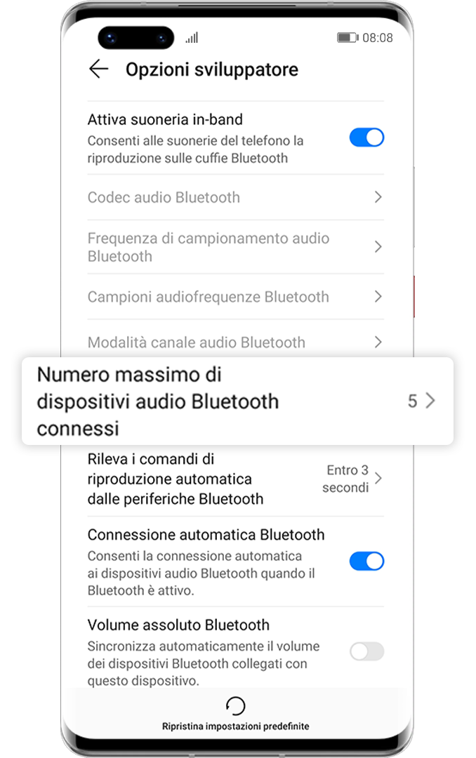 impostazioni > info telefono