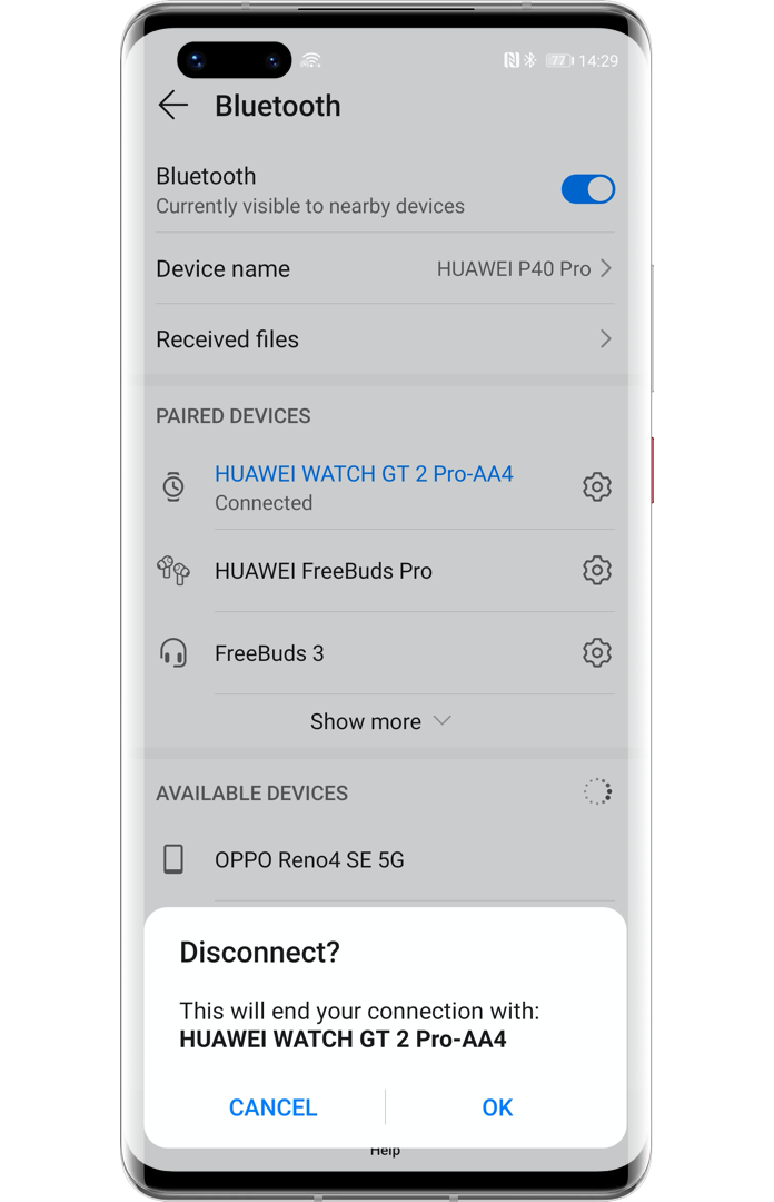 Huawei watch store gt bluetooth disconnected