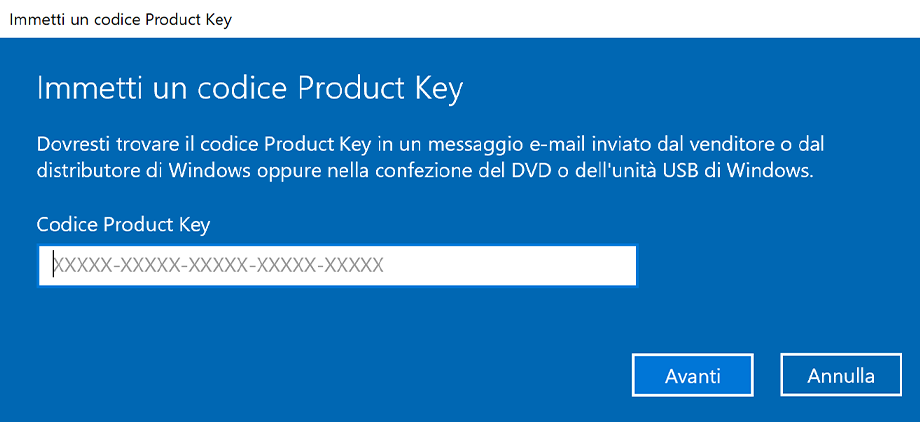 Attivare il sistema Windows 10 preinstallato