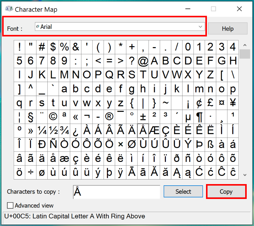 Using The Character Map Feature To Insert Content Including Numbers And Special Characters