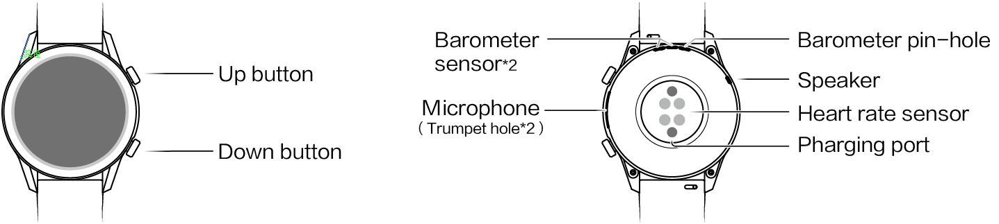 Huawei watch 2 outlet sensors