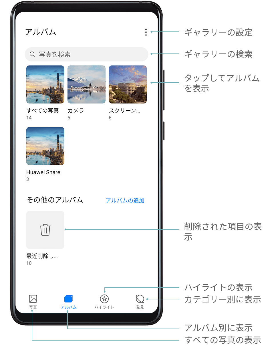 写真とビデオの表示 Huawei サポート 日本