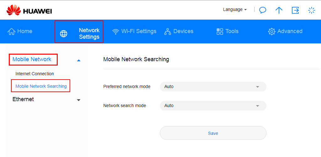 How do network search mode (4G)? | HUAWEI Support South Africa