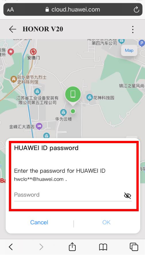 Log in to Find My Phone using a browser | HUAWEI Support South Africa