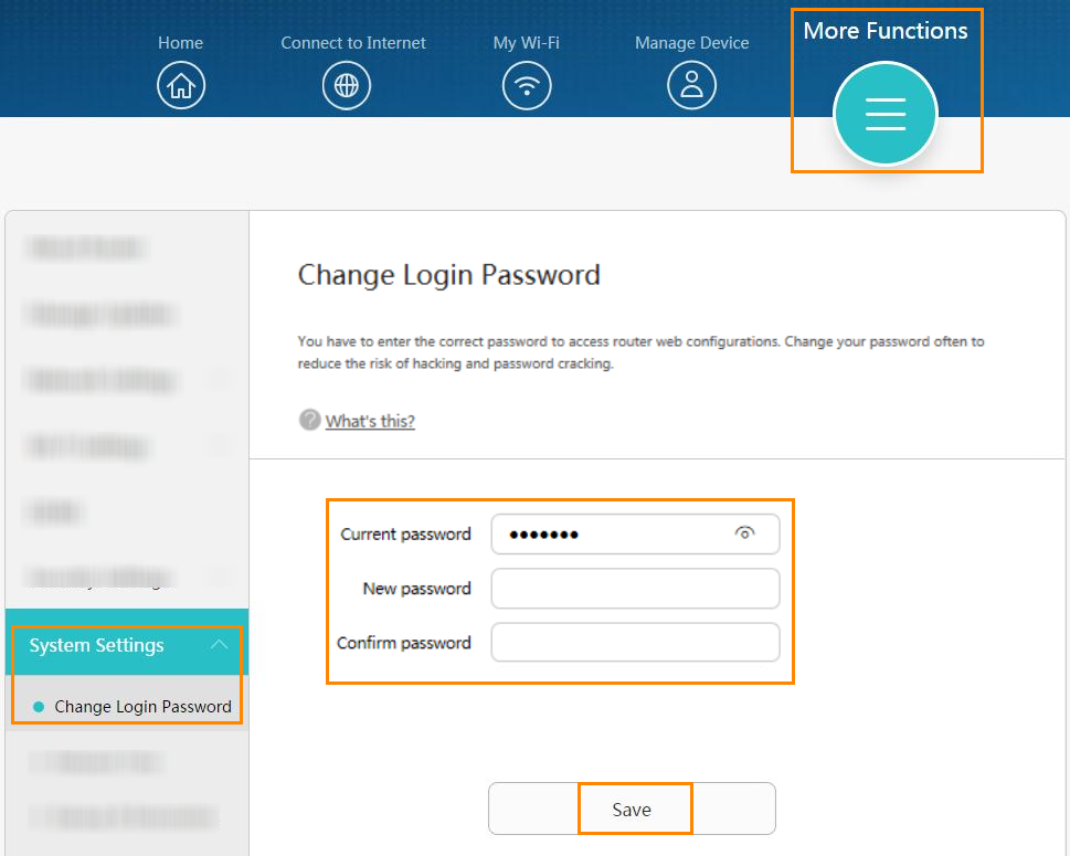 How Do I Modify The Login Password For My Router S Web Based Management Page Huawei Support Ireland