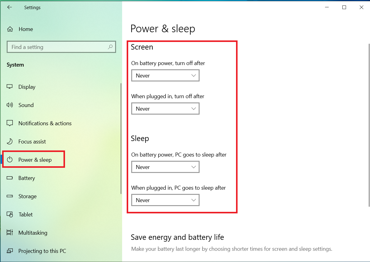 Enabling my computer to never sleep or never lock the screen