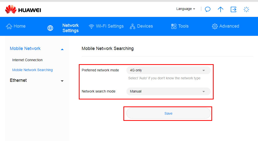 How Do I Set Network Search Mode 4g 3g 2g Huawei Support Saudi Arabia