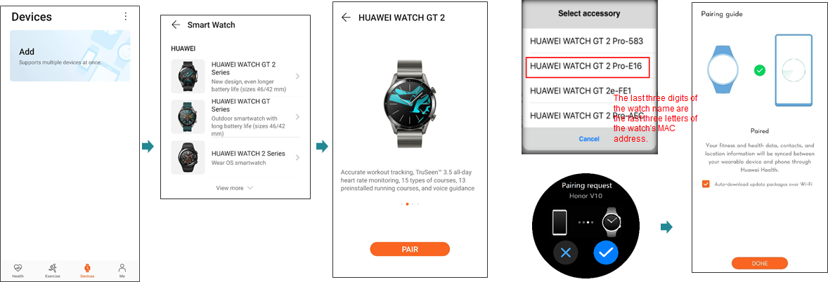 Pairing huawei gt on sale watch