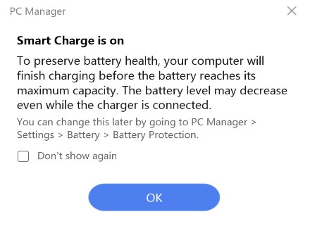 The Computer Stops Charging And Displays A Smart Charge Dialog Box Huawei Support Global