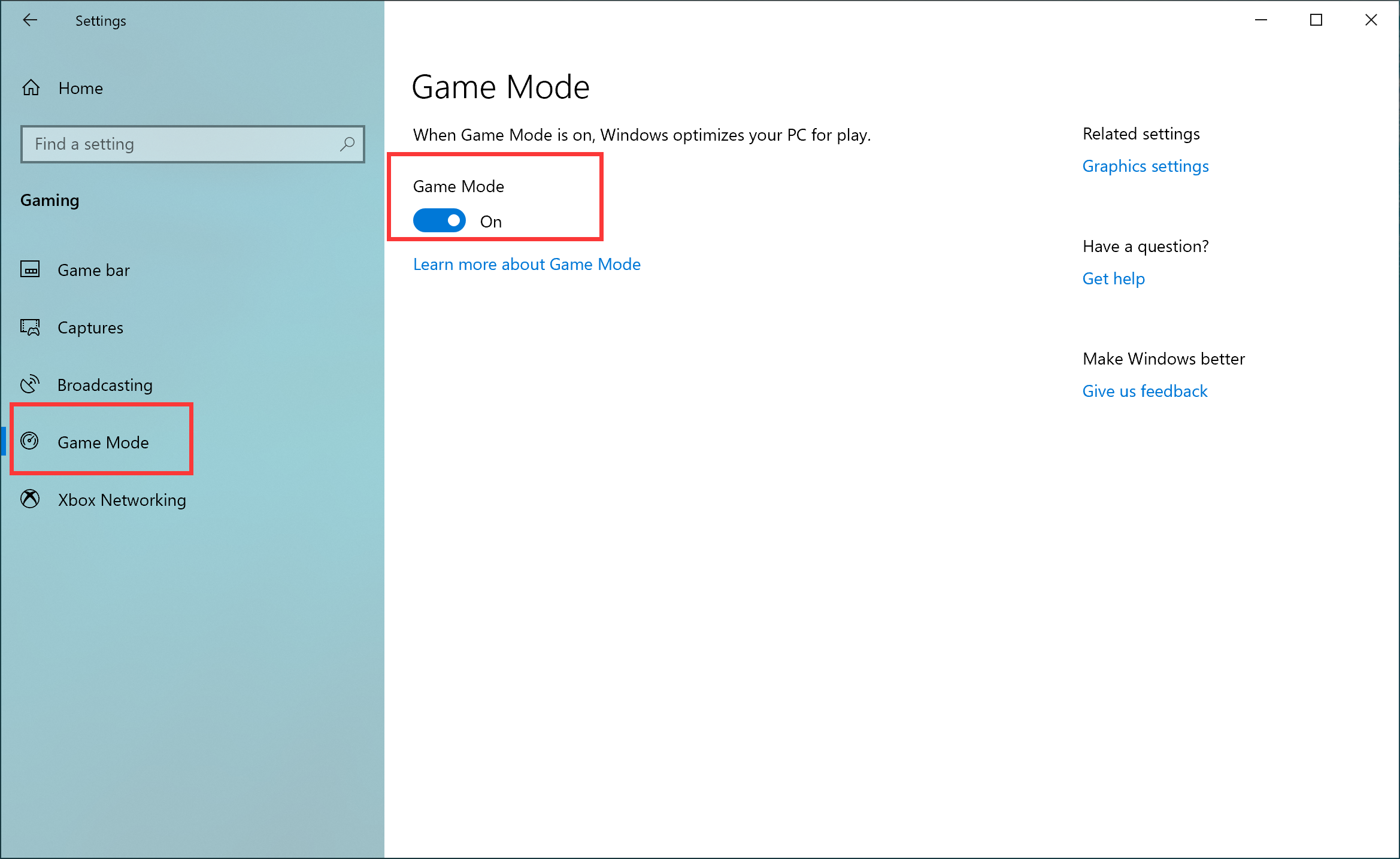 how to turn on windows game mode