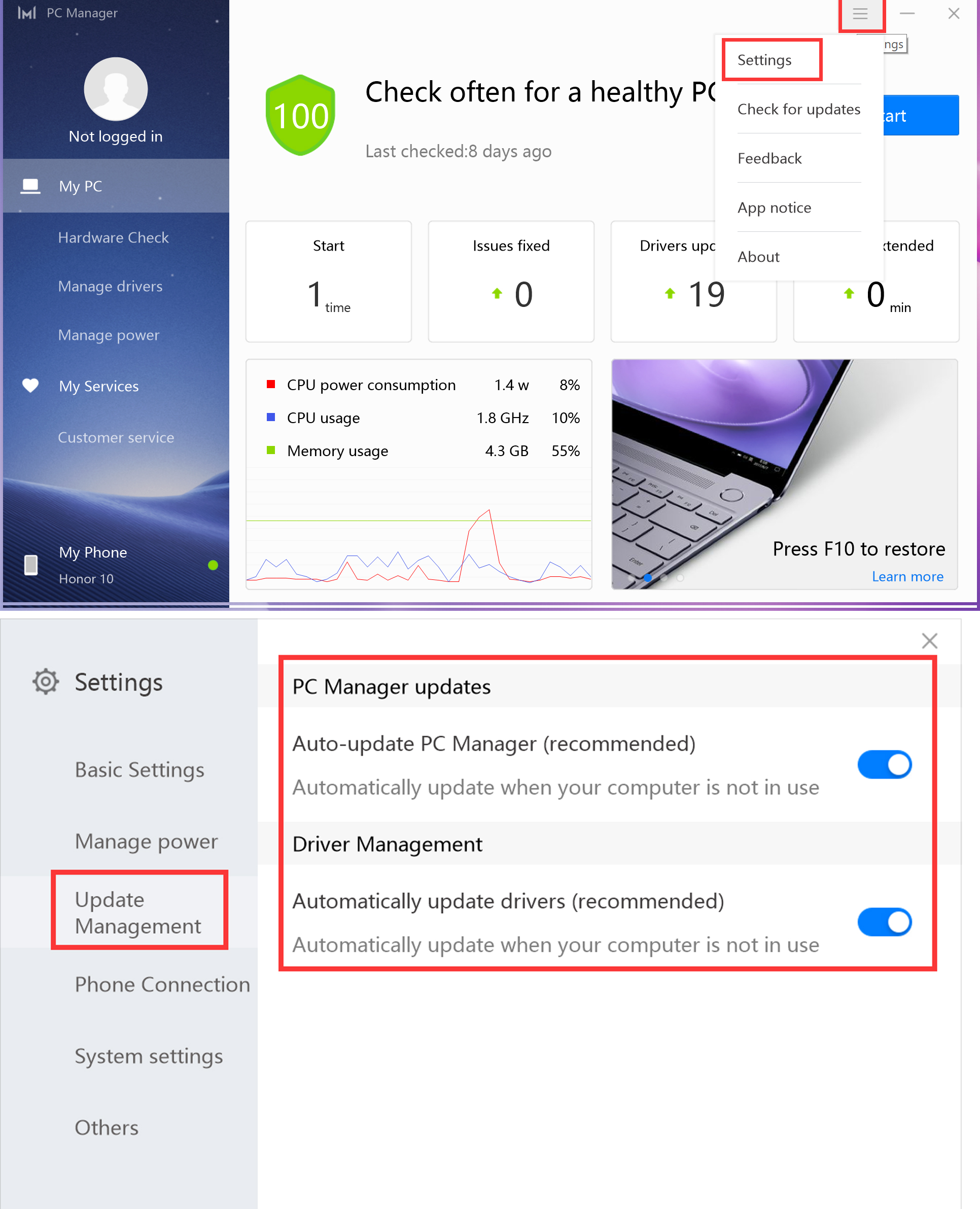 Huawei pc manager