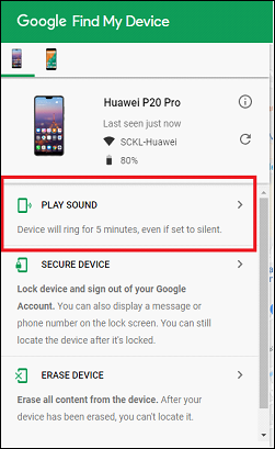 find my phone huawei google