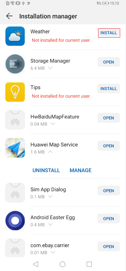 How To Restore A Preinstalled System App After Uninstalling It Huawei Support Global
