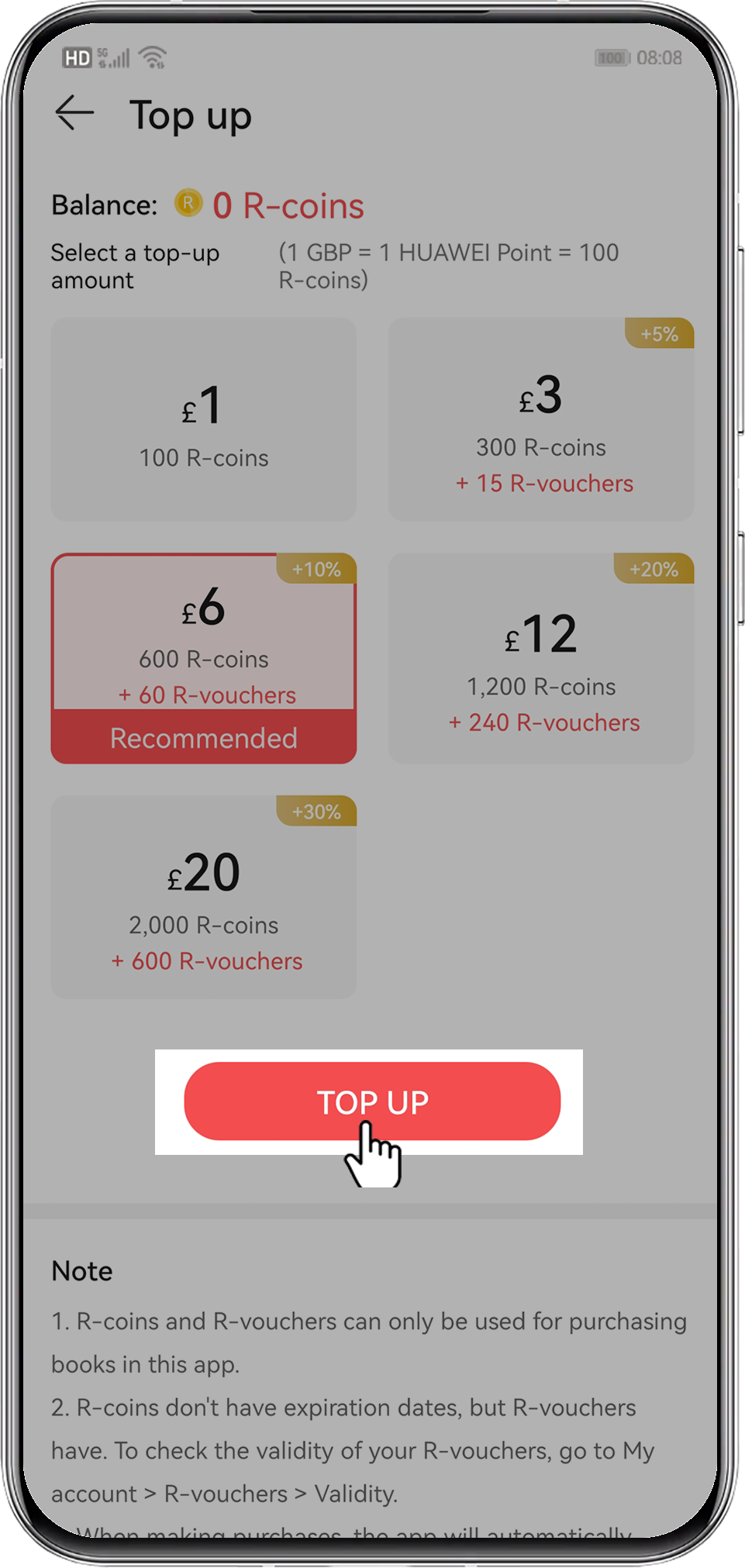 Как пополнить R-монеты и получить R-ваучеры в приложении HUAWEI Книги |  HUAWEI Поддержка Россия