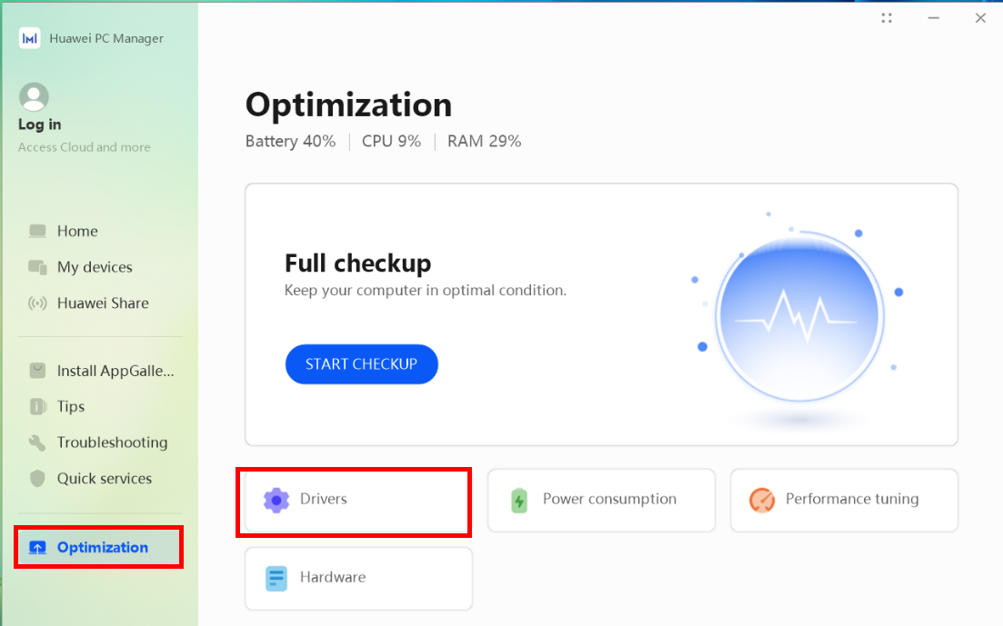 Updating and downloading BIOS drivers and firmware HUAWEI